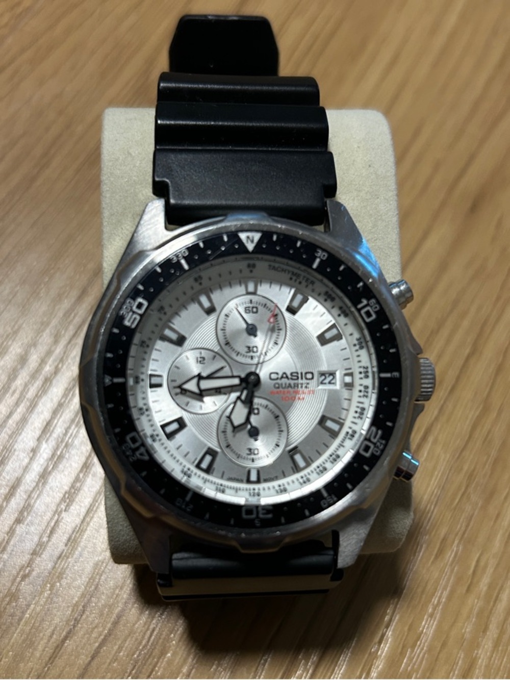 Casio Silver Dial Black Bezel Men's Watch